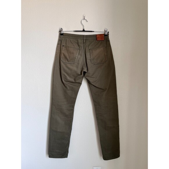 Shockoe Atelier Herringbone Trench Trouser in Olive Green Size 31 *WELL LOVED* - Picture 3 of 6